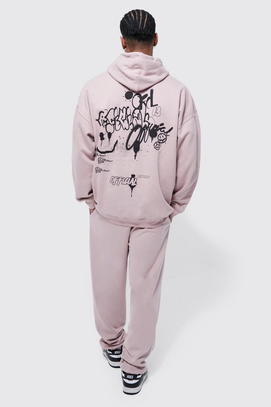 Mink Oversized Official Graffiti Hooded Tracksuit image number 1