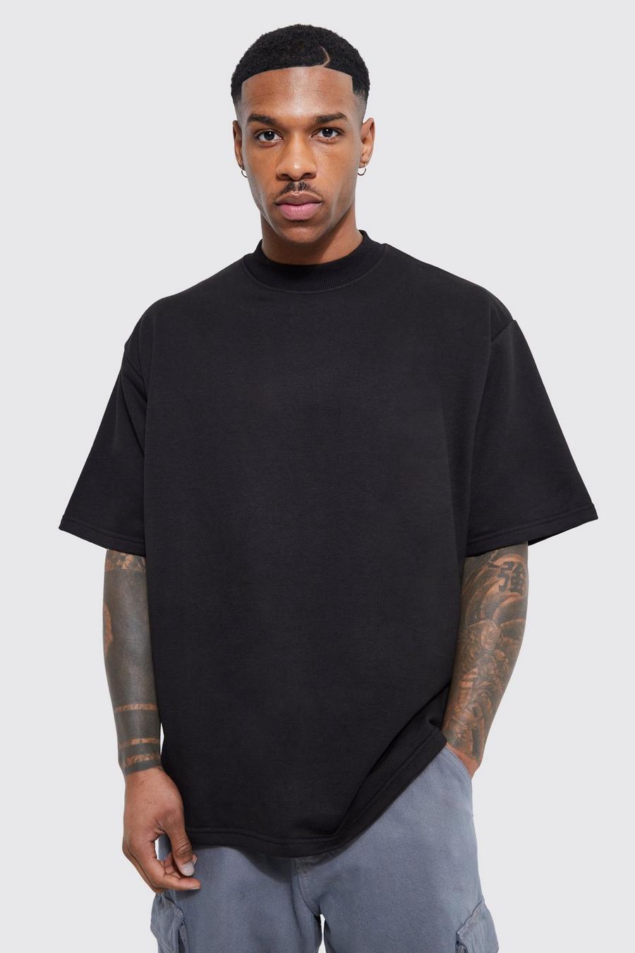 Oversize Sweatshirt mit kurzen Ärmeln, Black image number 1