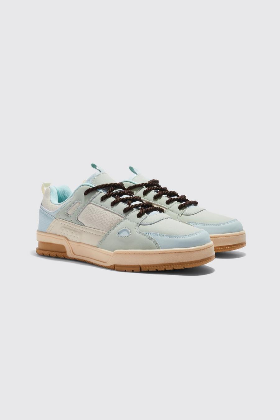 Light blue blå Chunky Lace Up Trainer