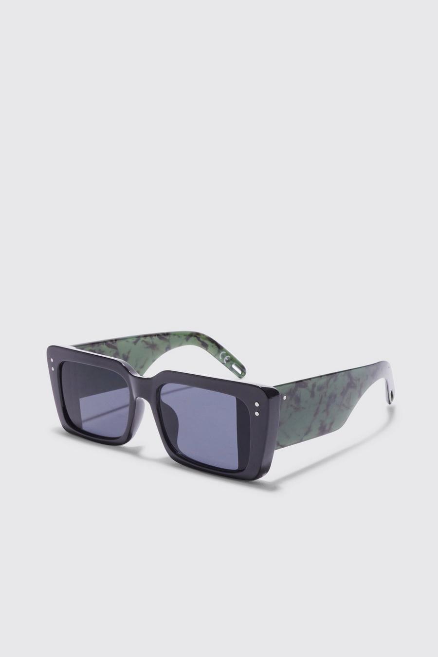 Black Chunky Rectangle Sunglasses image number 1