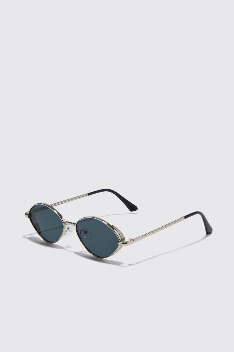 Silver Oval Lens Retro Sunglasses