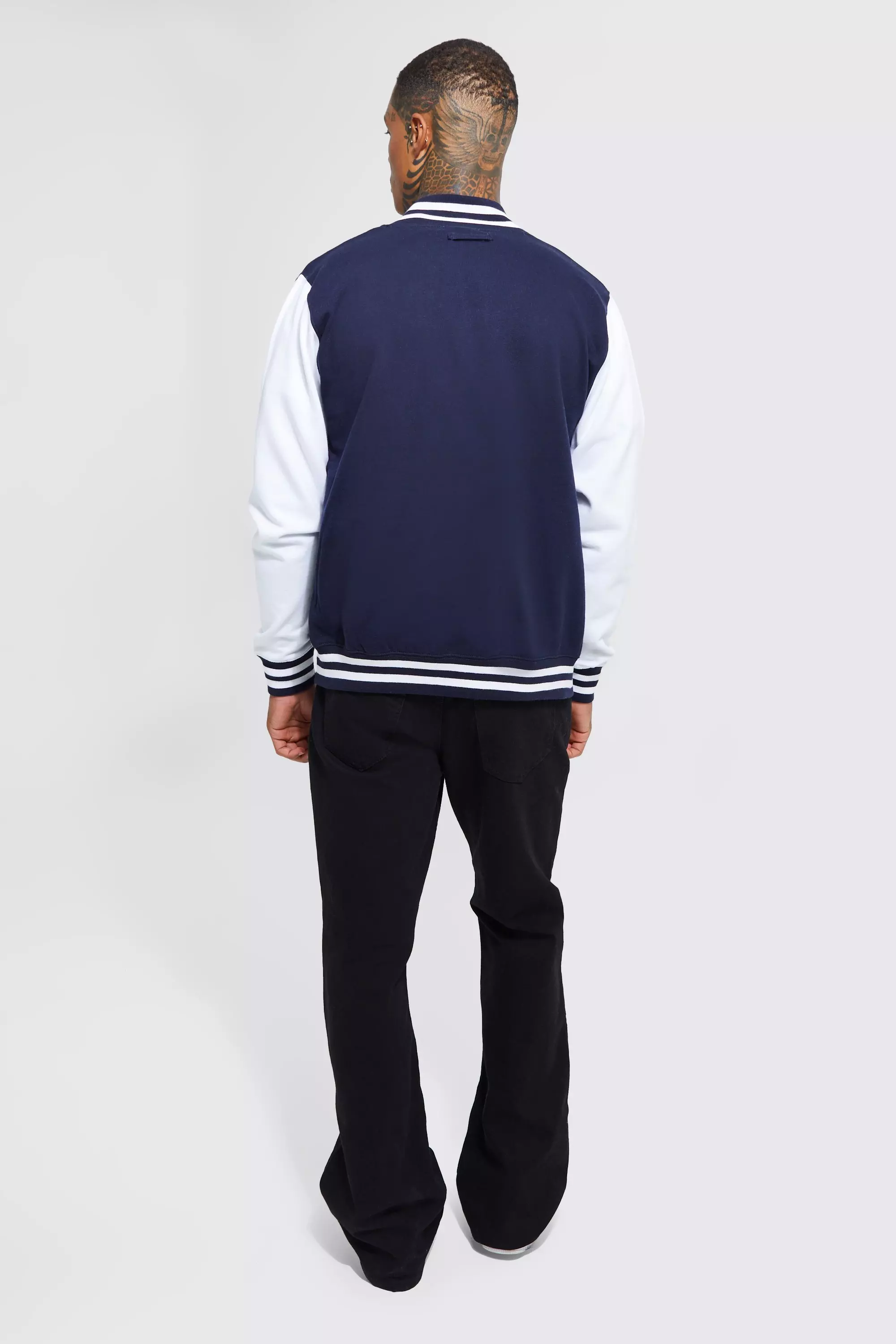 Navy Jersey Varsity Jacket alternative image