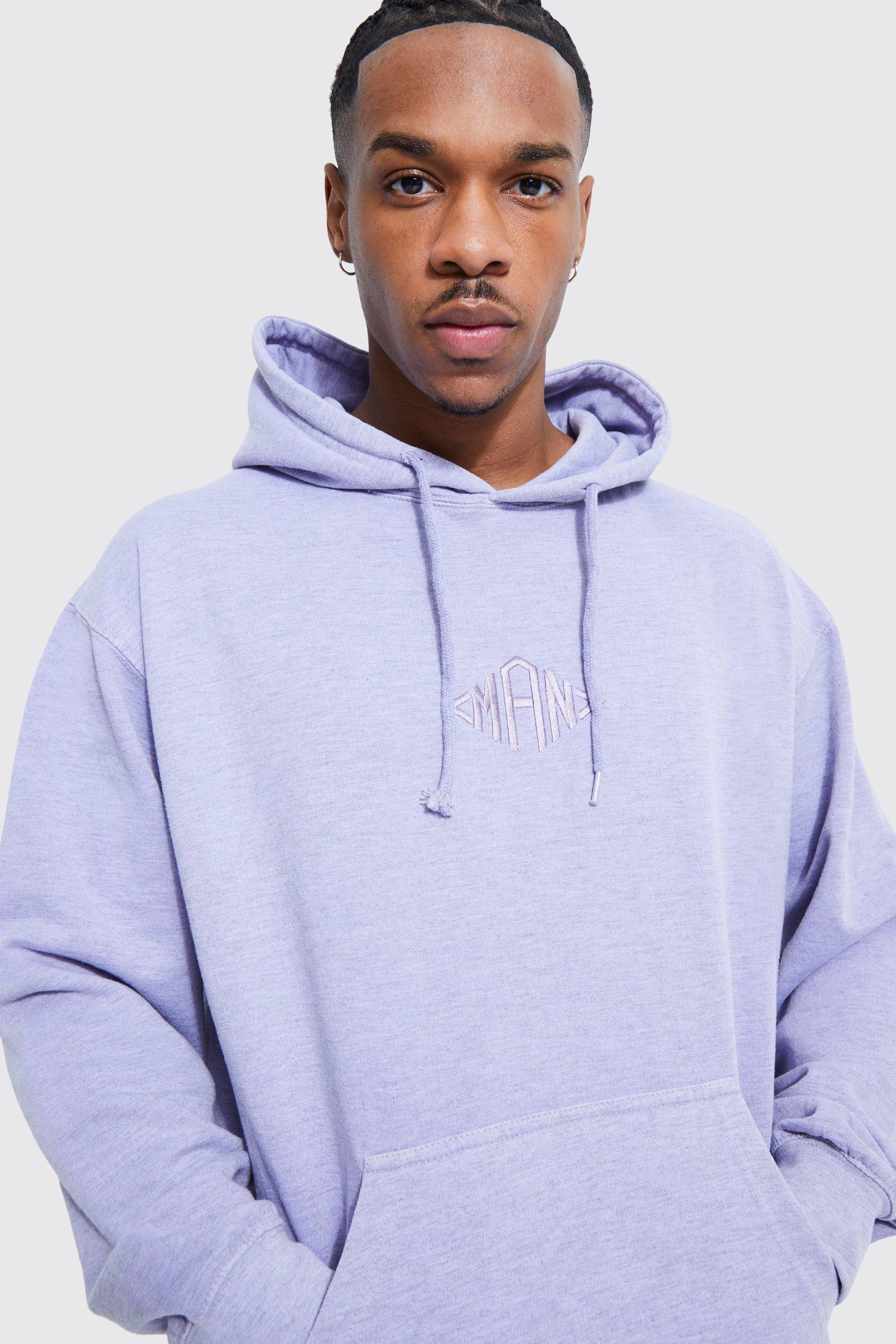 boohooMAN Core Zip Through Hoodie - Purple - Size M