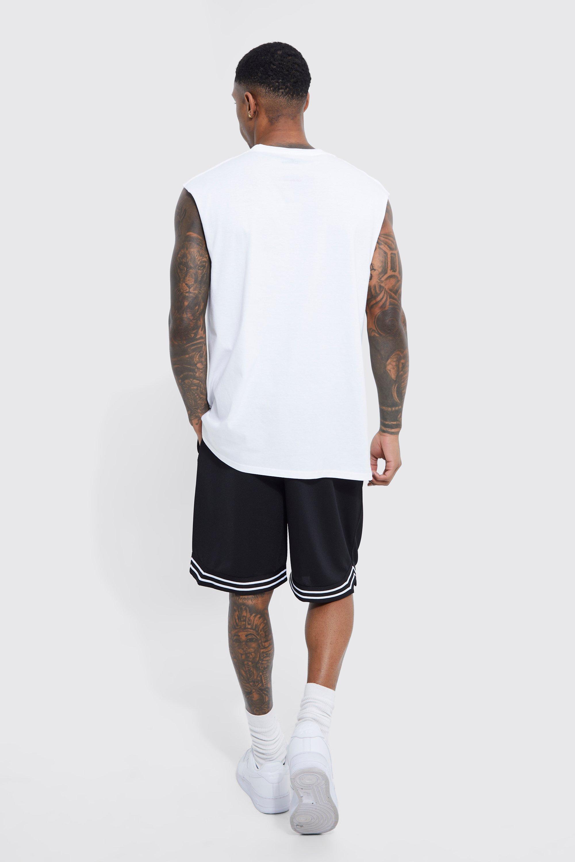 Loose Fit Mid Length Basketball Short | boohoo