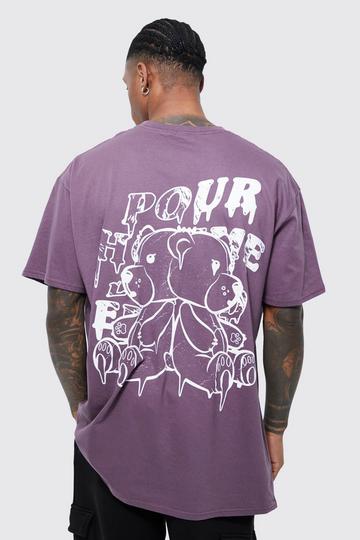 Oversized Teddy Graphic T-shirt violet