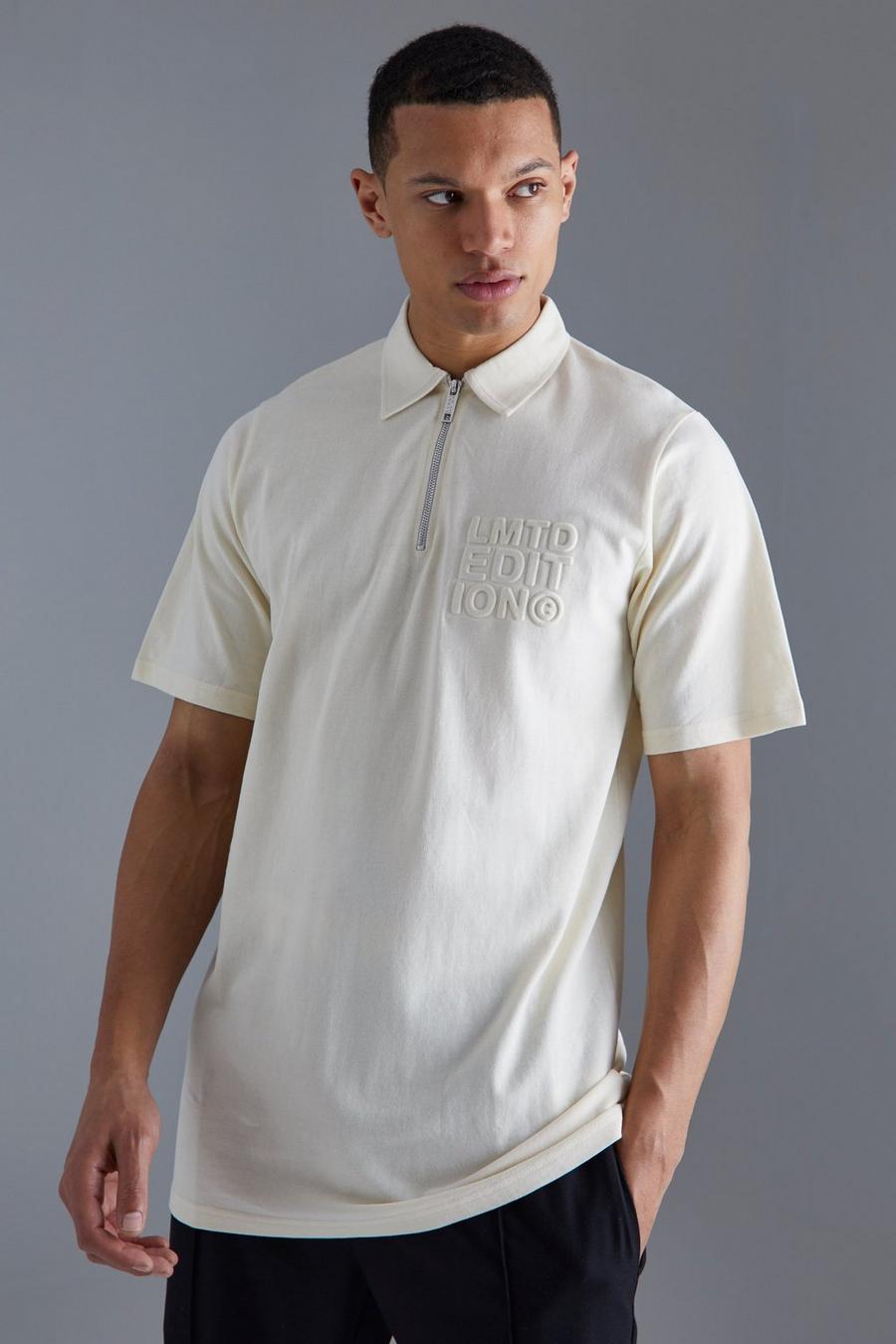 Ecru Tall Embossed Limited Edition Polo image number 1