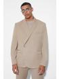 Camel Relaxed Fit Wrap Suit Jacket