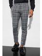 Black Skinny Fit Check Suit Trousers