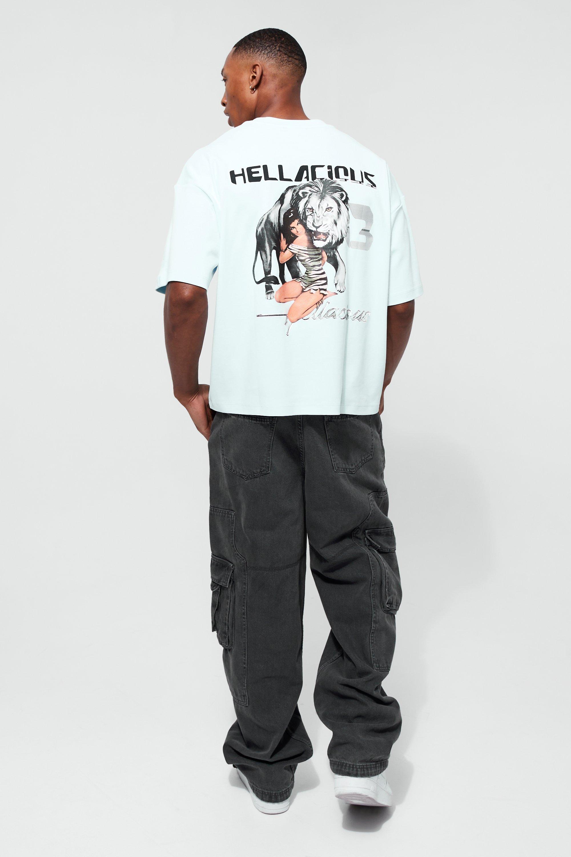 Oversized Boxy Interlock Graphic T-shirt | boohoo USA Oversized Boxy Interlock Graphic T-shirt | boohoo USA