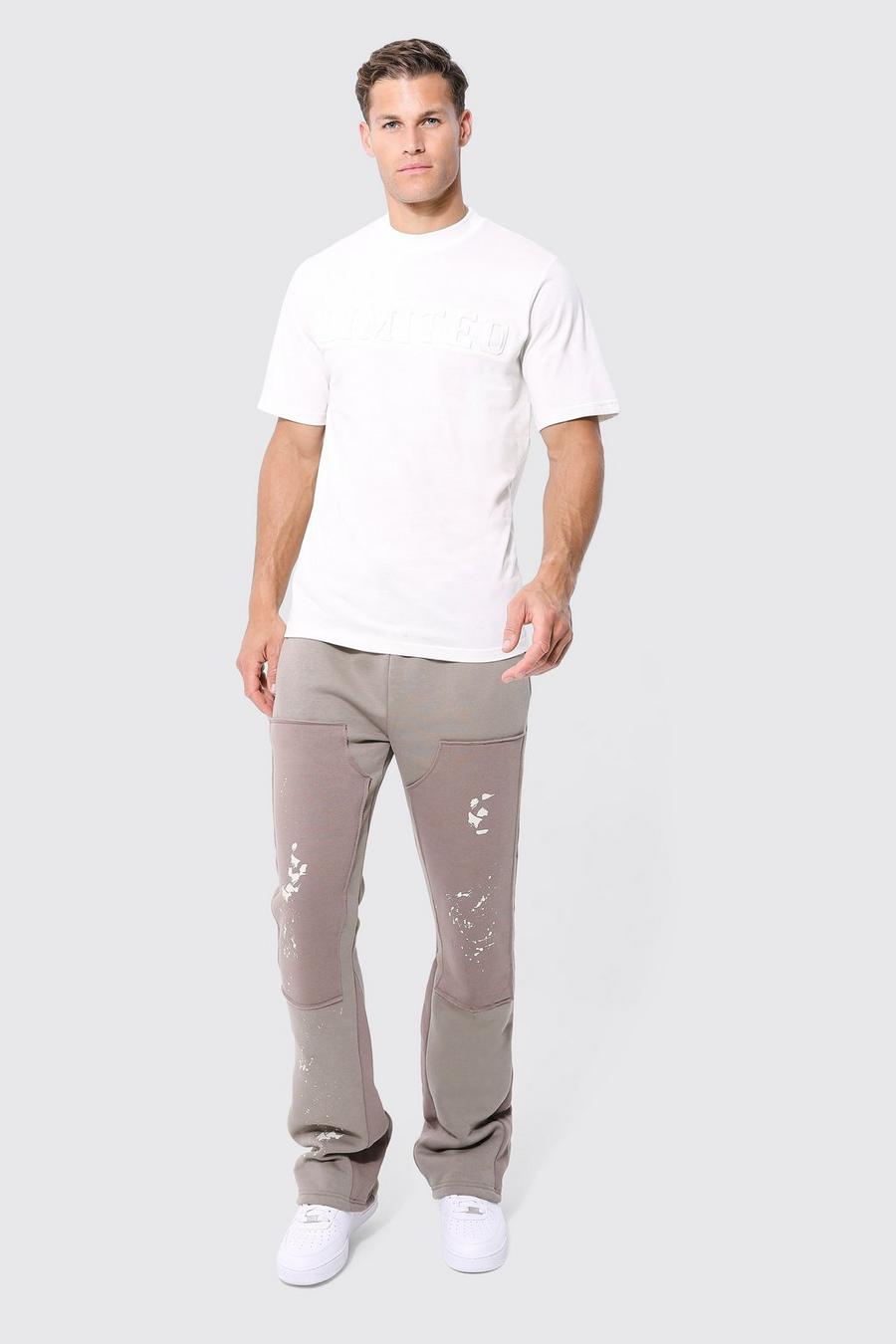 Stone Tall Embossed Gusset T-shirt Tracksuit image number 1