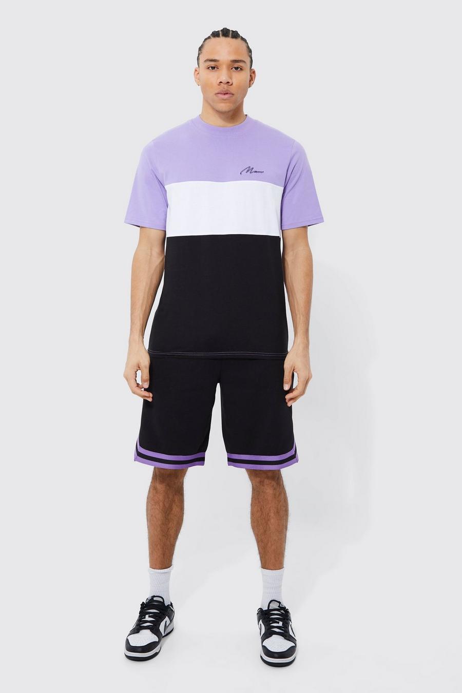 Conjunto Tall MAN deportivo con colores en bloque, Lilac image number 1