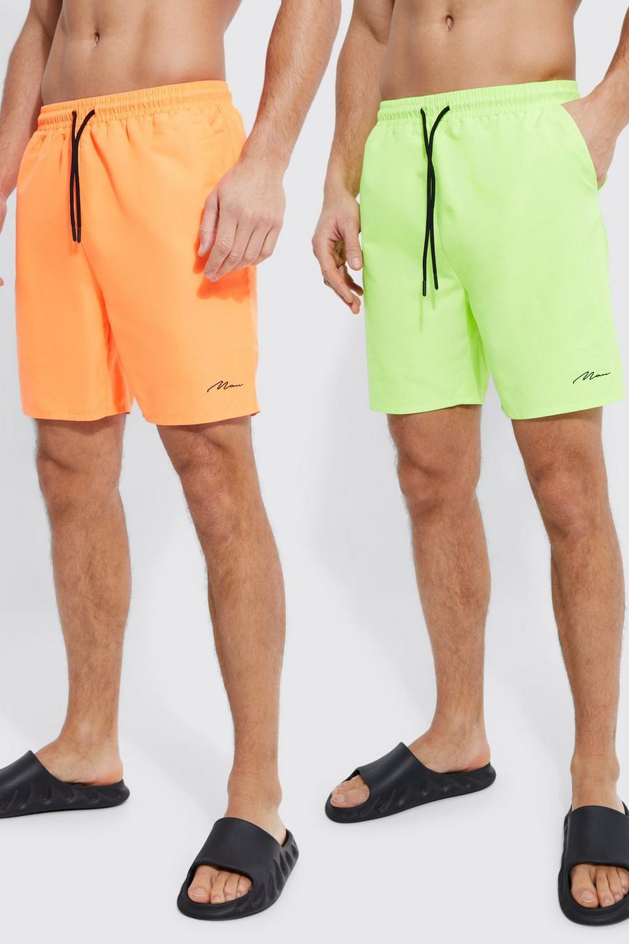 Multi mehrfarbig Tall Man Signature Mid 2 Pack Swim Shorts