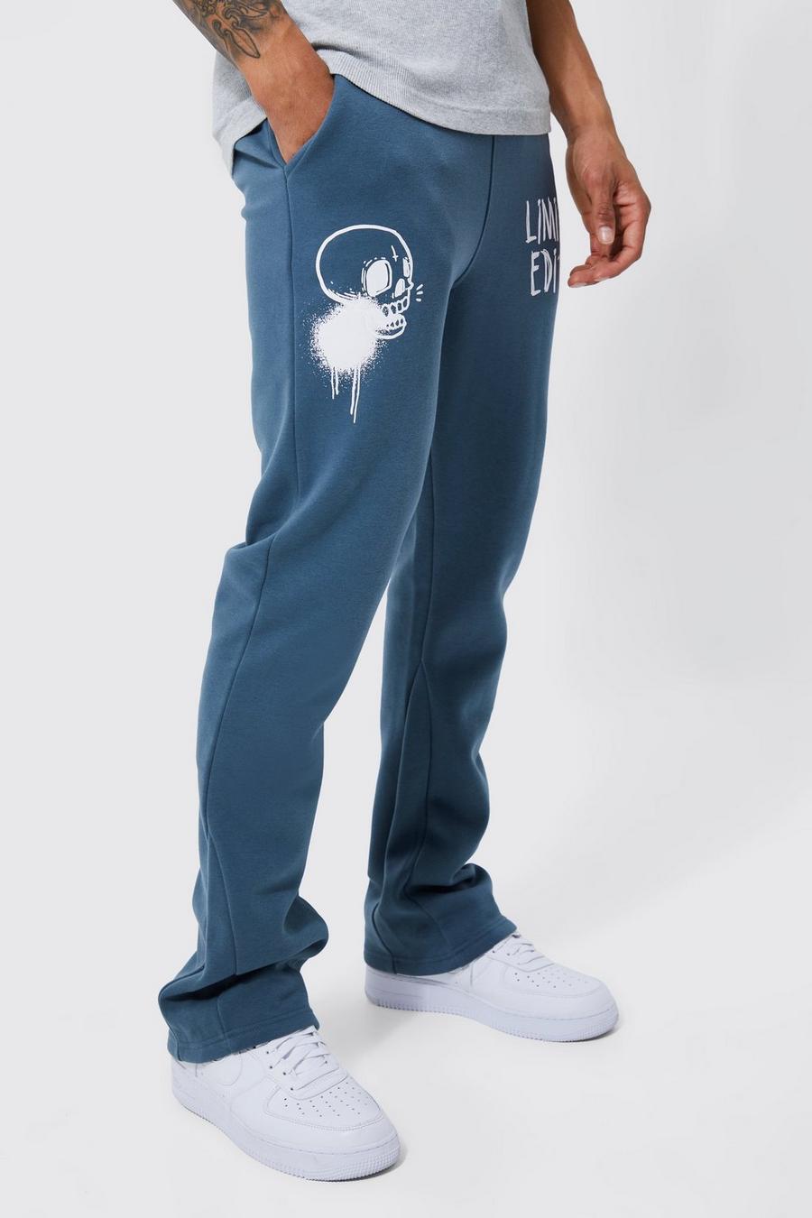 Slate blue Slim Fit Limited Edition Contrast Gusset Jogger