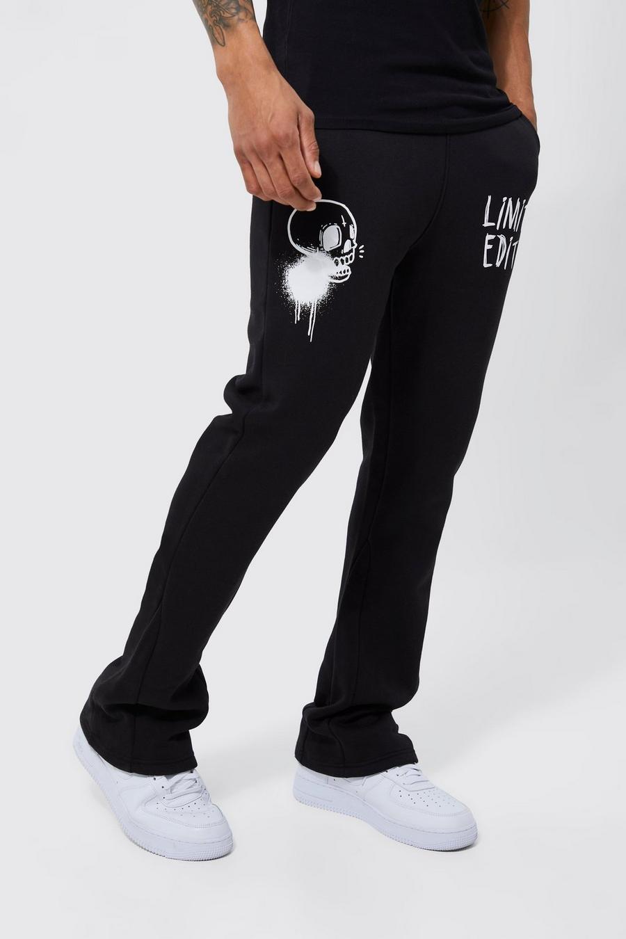 Black Slim Fit Limited Edition Contrast Gusset Jogger image number 1