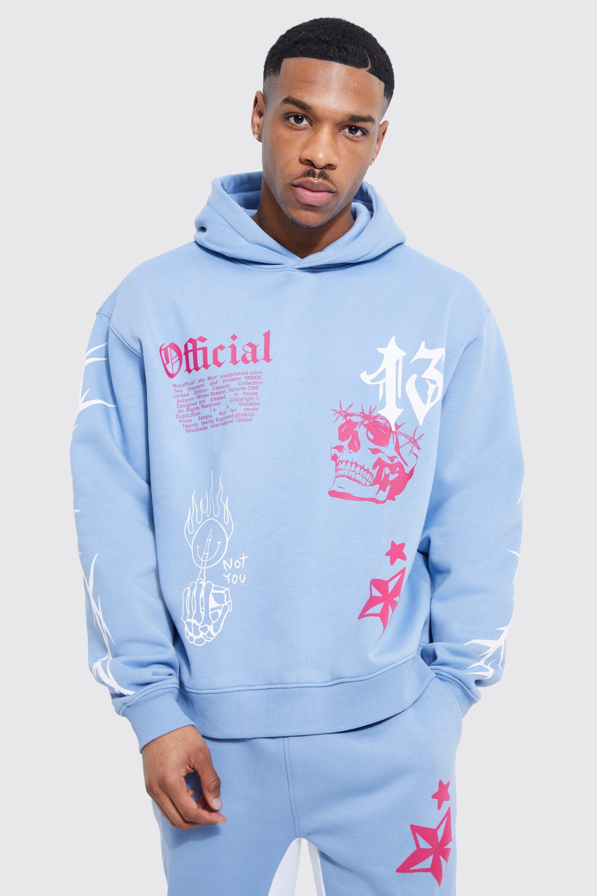 Oversized Graffiti Gusset Hooded Tracksuit