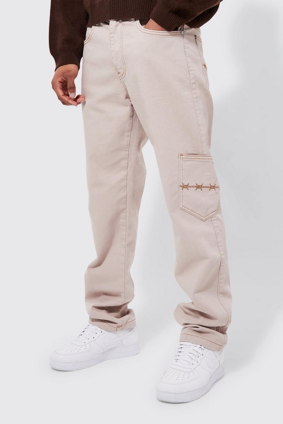 Stone  Rigid Relaxed Fit Cargo Jean image number 1