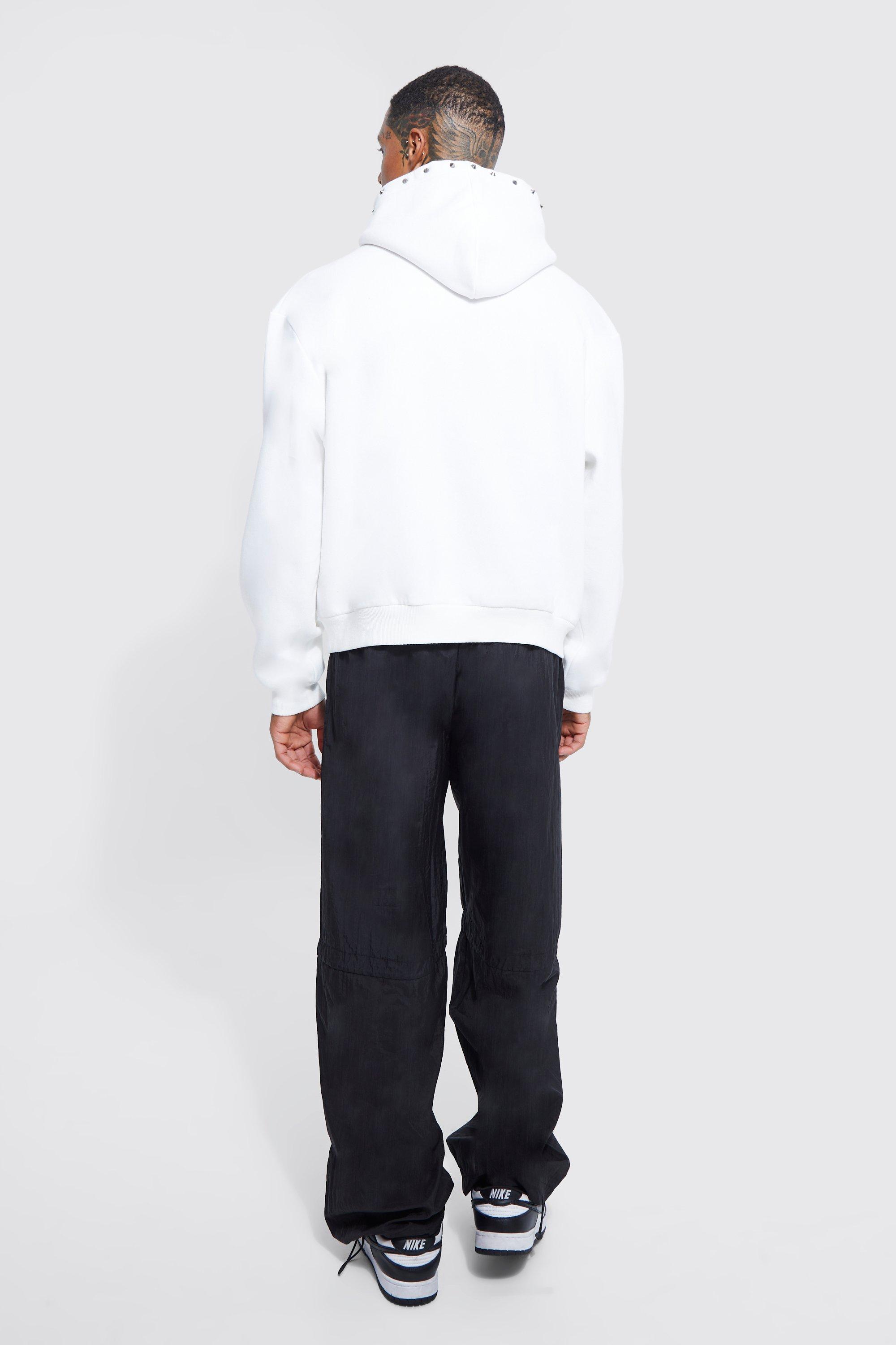 Oversized Boxy Studded Hoodie | boohoo