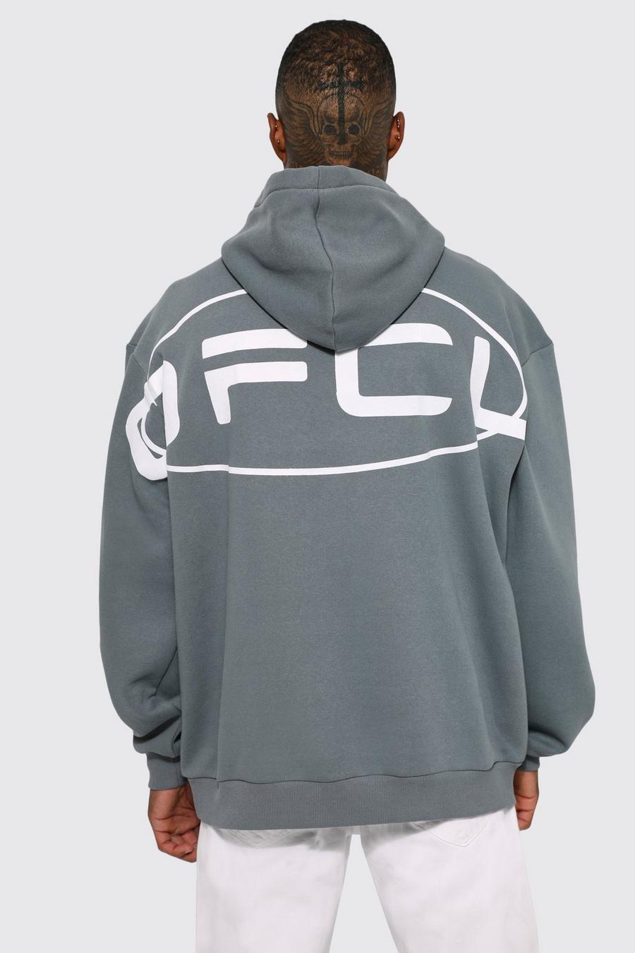 Large Graphic Ofcl Hoodie, Slate blue azzurro image number 1