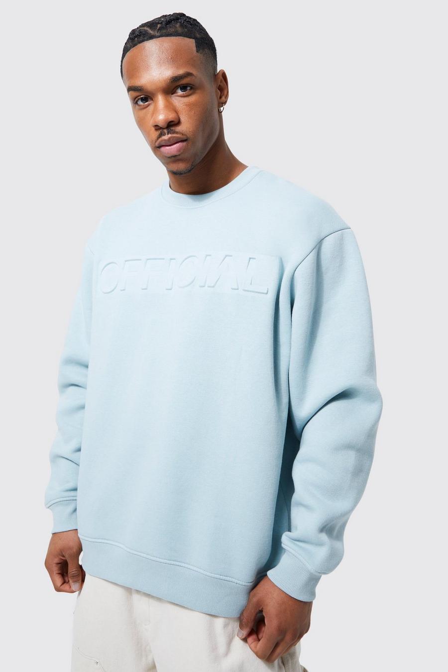 Oversize Sweatshirt mit Updated-Print, Light blue image number 1