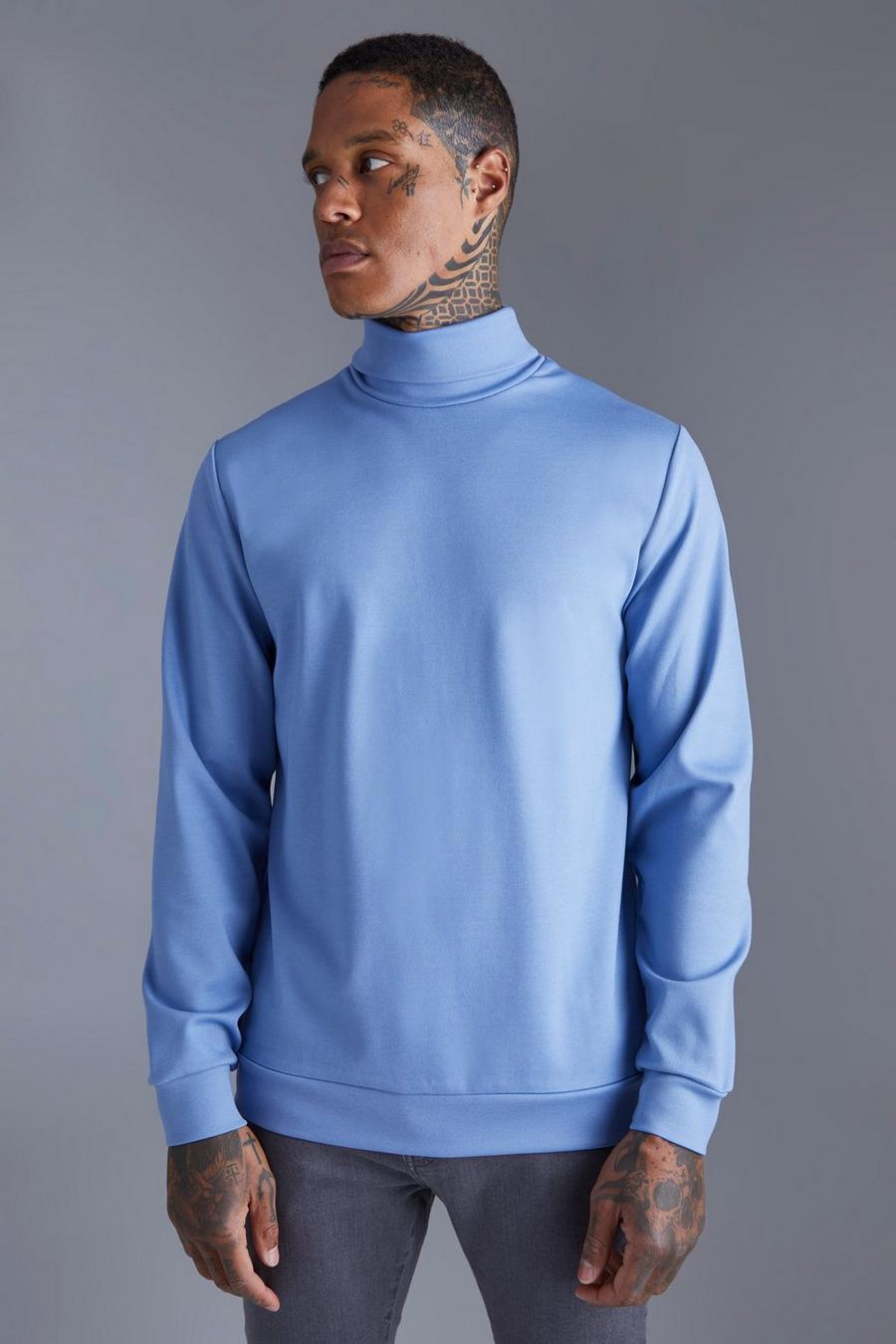 Slim Premium High Neck Sweatshirt | boohoo USA Slim Premium High Neck Sweatshirt | boohoo USA