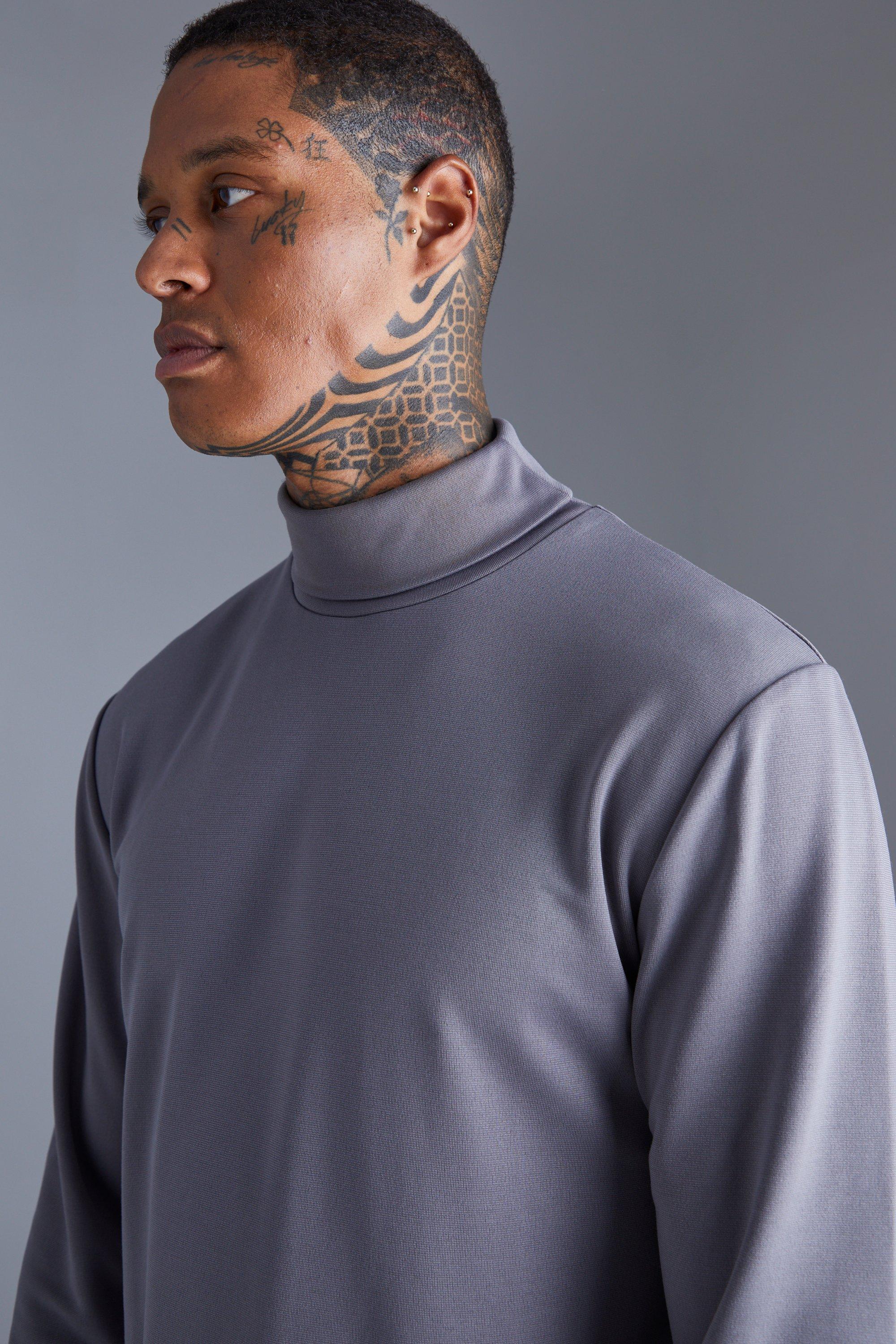 High neck sweatshirt mens on sale