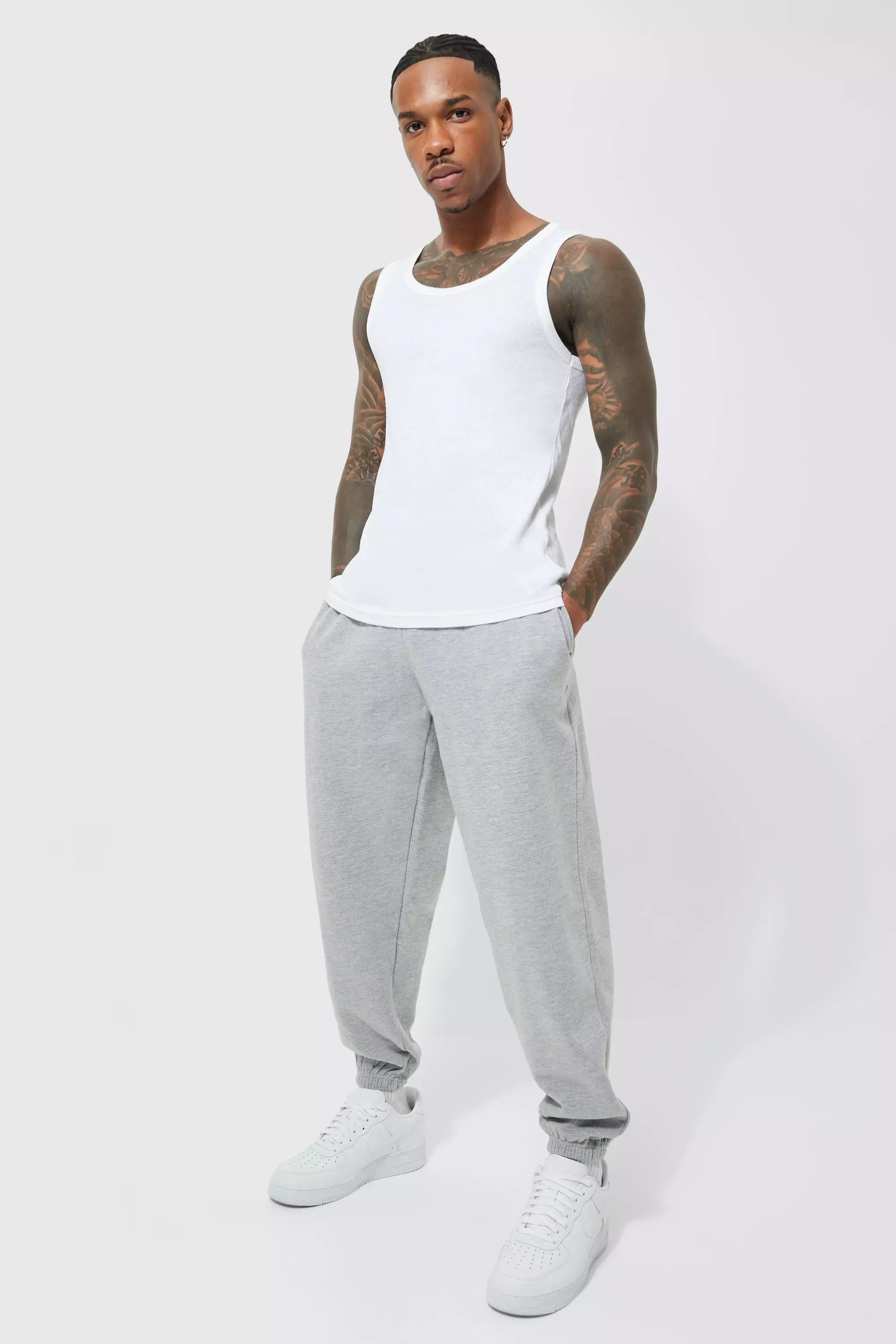 Grey marl Basic Oversized Fit Jogger alternative image