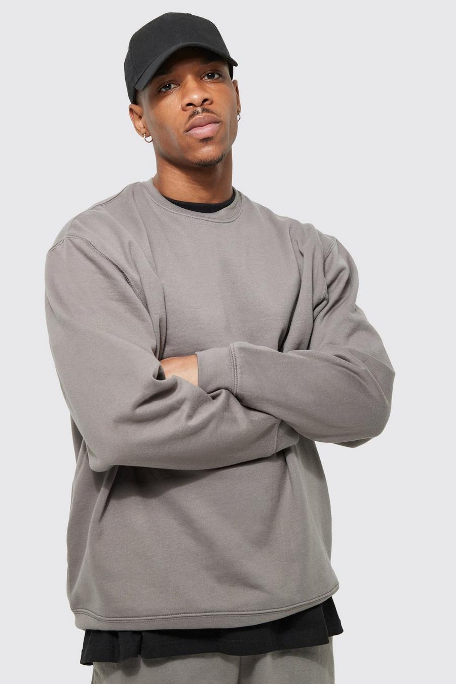 Charcoal grau Basic Oversized Sweatshirt
