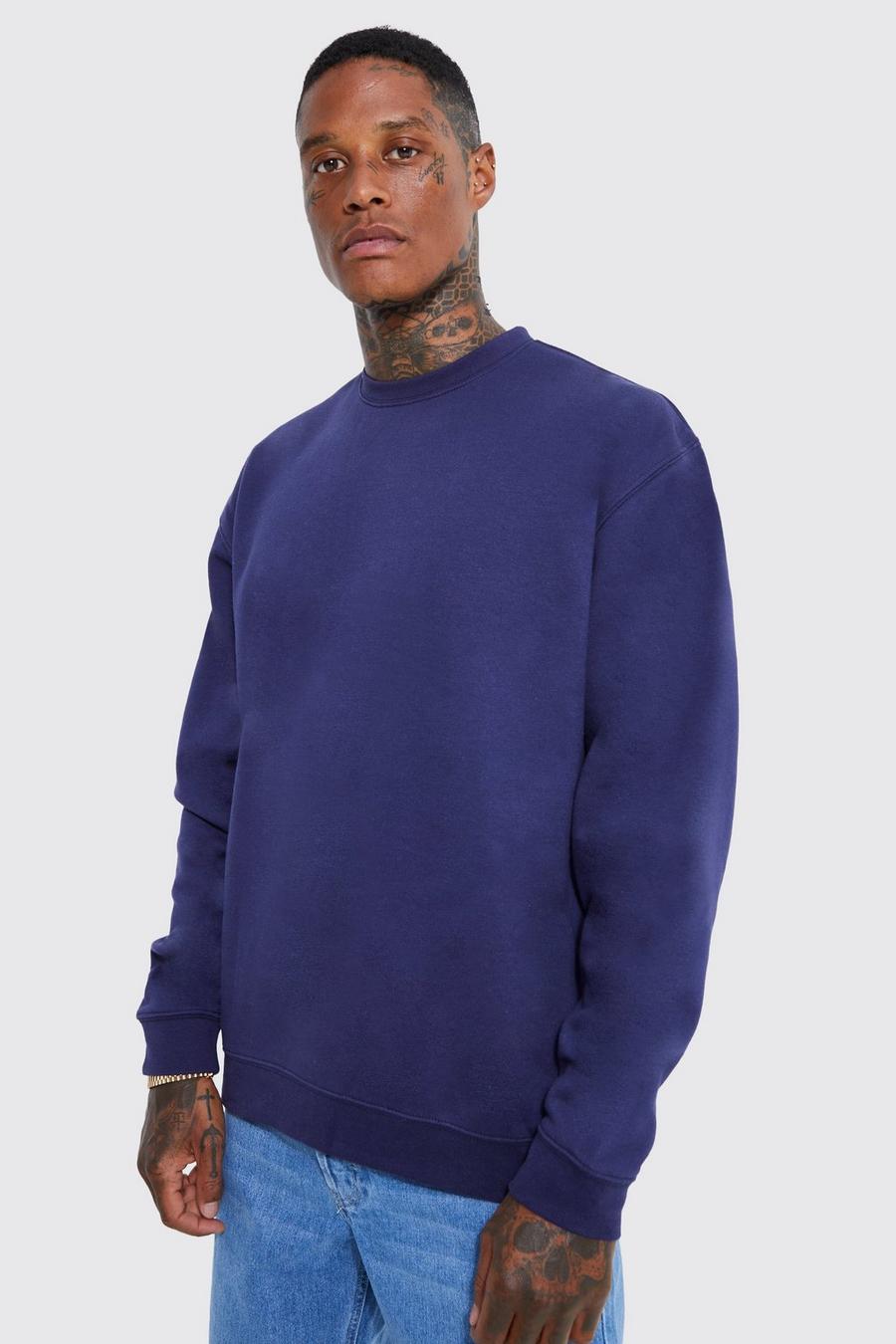 Navy Basic Oversized Sweatshirt
