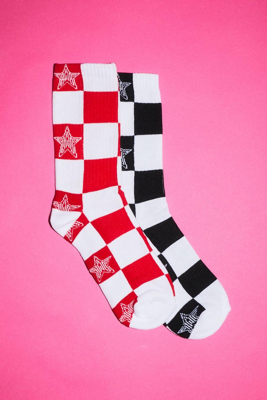 2 Pack Checkerboard Socks, Multi