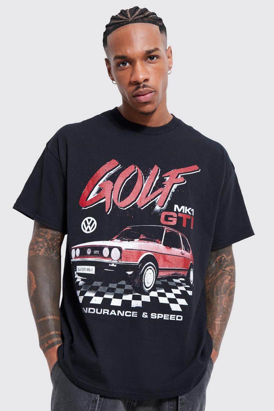 Black Oversized Golf Gti License T-shirt image number 1
