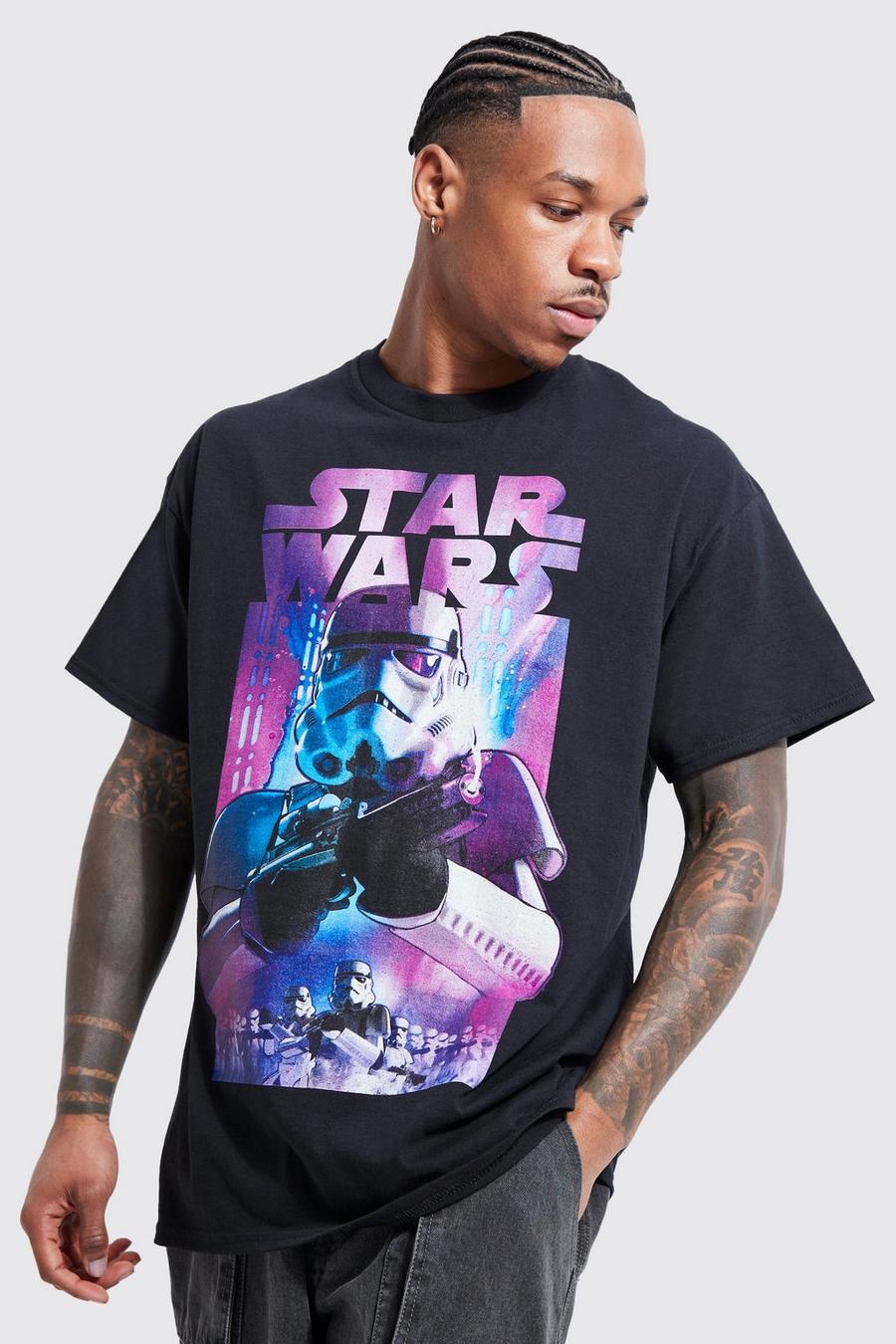 Black schwarz Oversized Star Wars License T-shirt