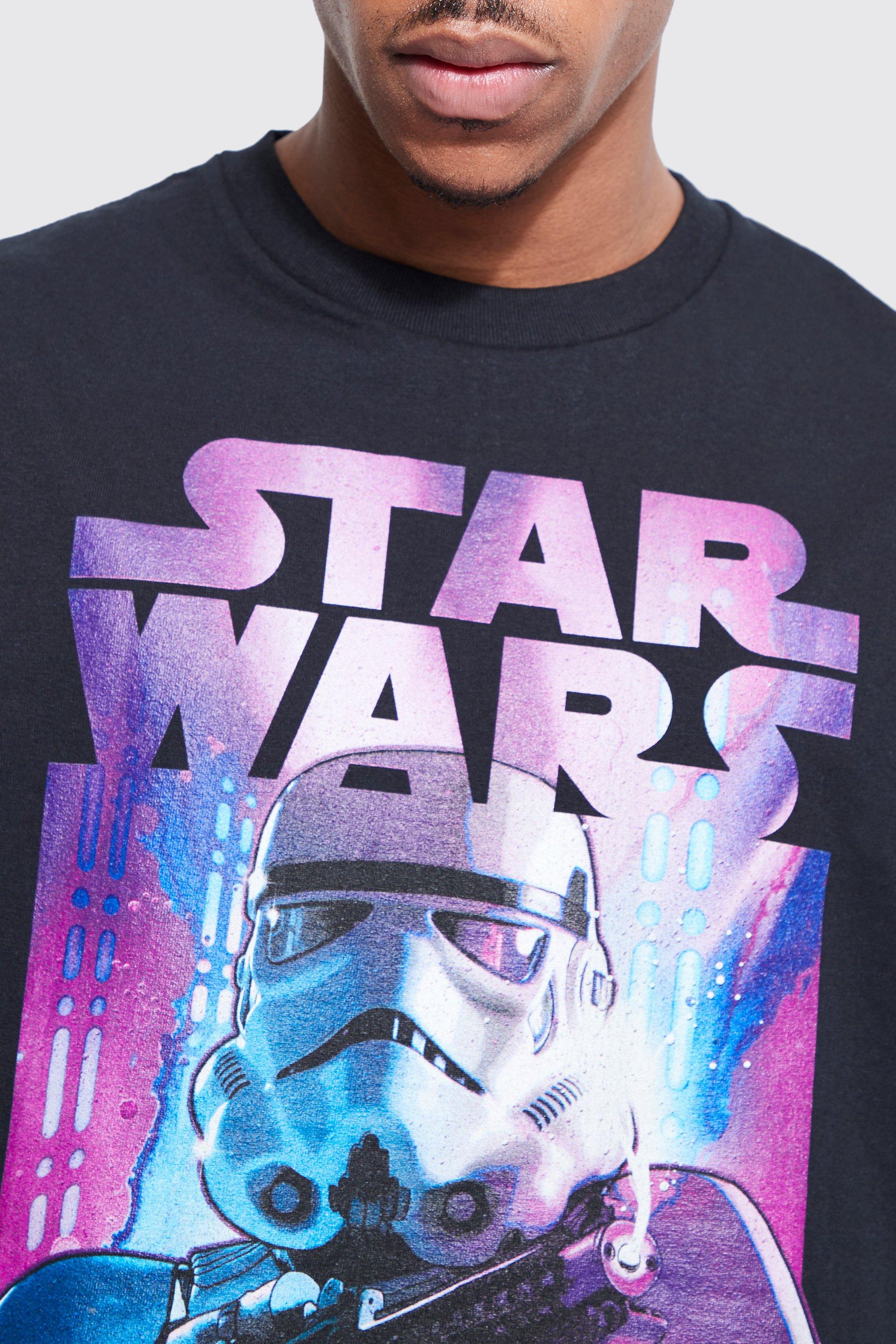 Inloggegevens Boven hoofd en schouder trommel Gelicenseerd Oversized Star Wars T-Shirt | boohoo
