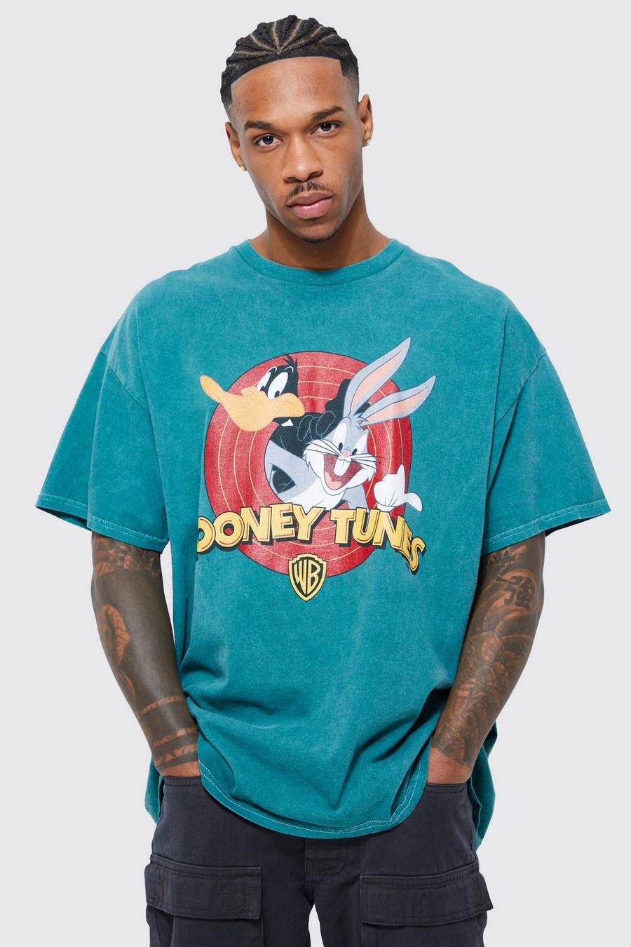 Green Oversized Looney Tunes Overdye T-shirt image number 1