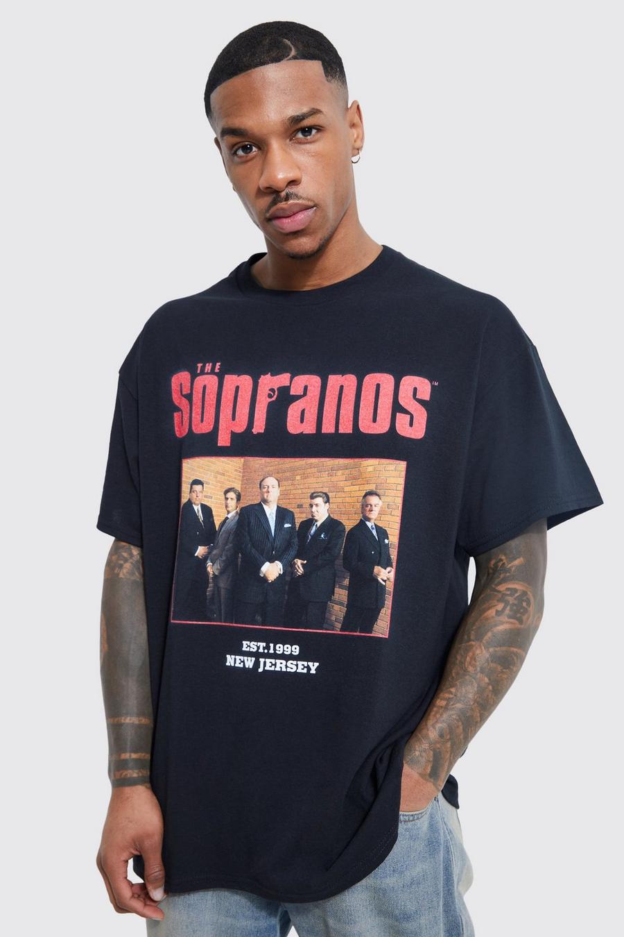 Black Oversized Gelicenseerd Sopranos T-Shirt image number 1