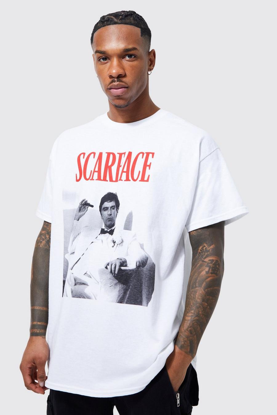 White Oversized Scarface License T-shirt image number 1
