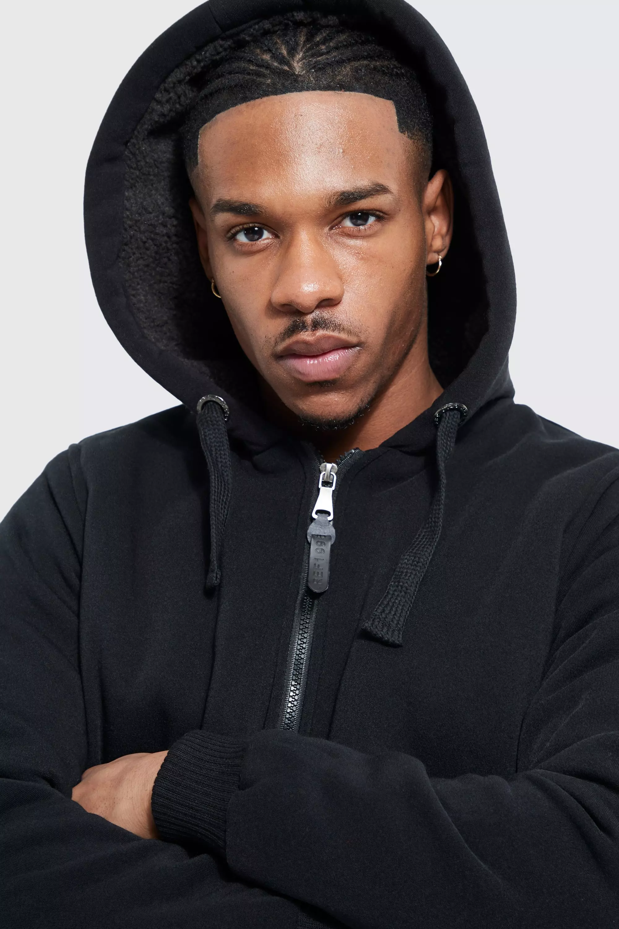 Black Borg Lined Zip Through Hoodie  alternative image