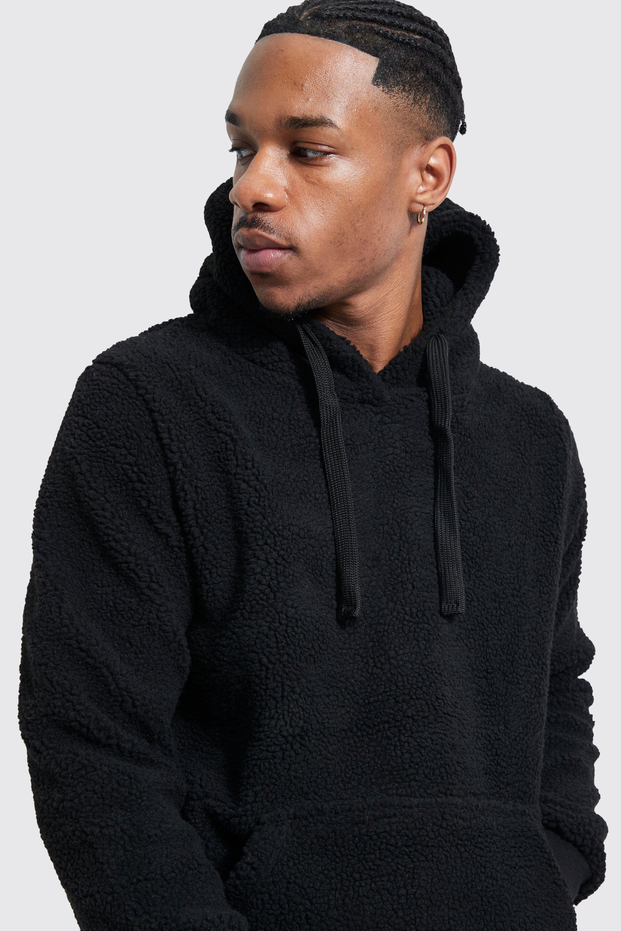 Borg hoodie outlet mens black