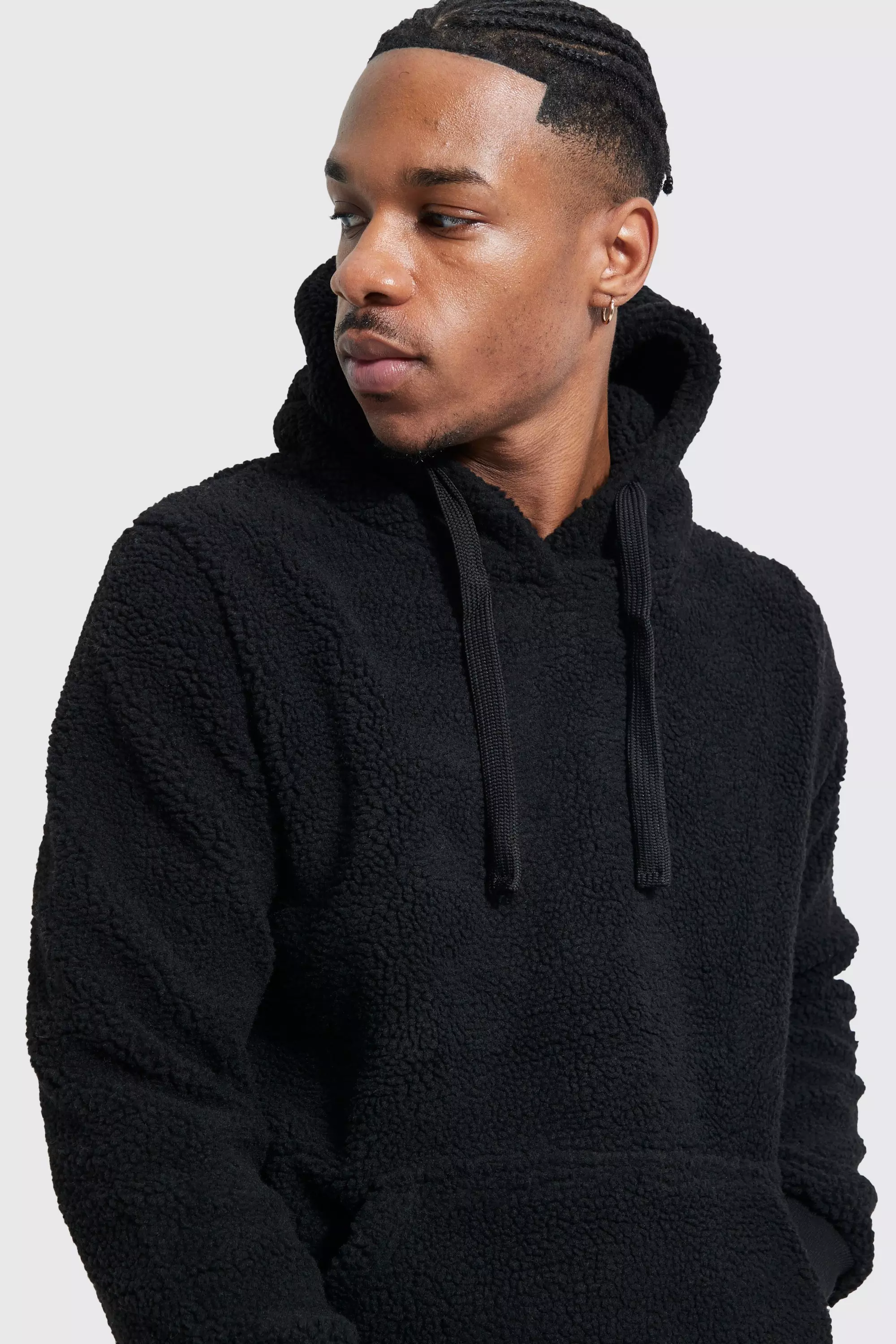 Black 2024 borg hoodie