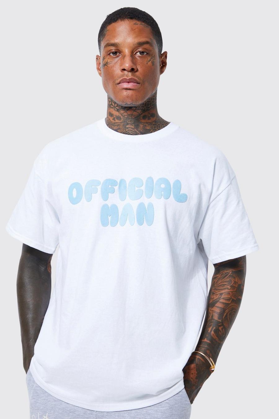 Men's Oversized Fluffy Official Applique T-shirt | Boohoo UK