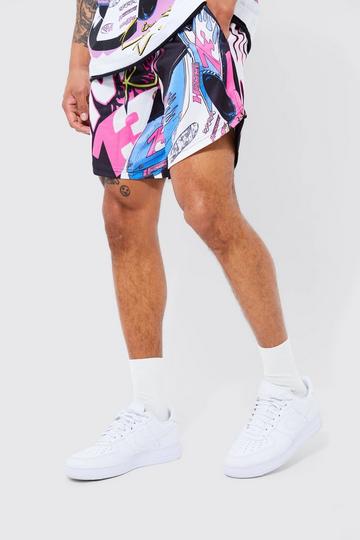 Loose Fit Short Length Graphic Short black