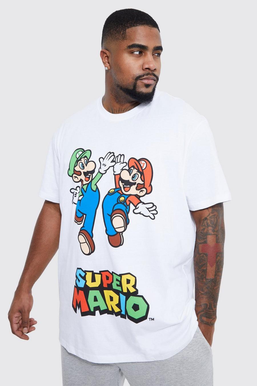 White Plus Super Mario License T-shirt image number 1