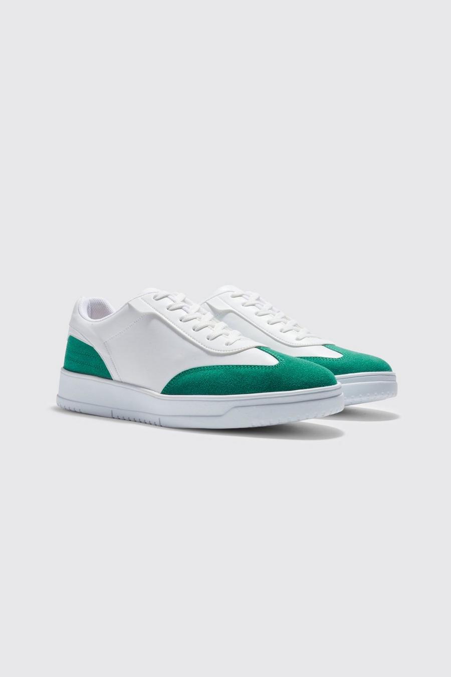 Green Sneakers med kontrastpaneler