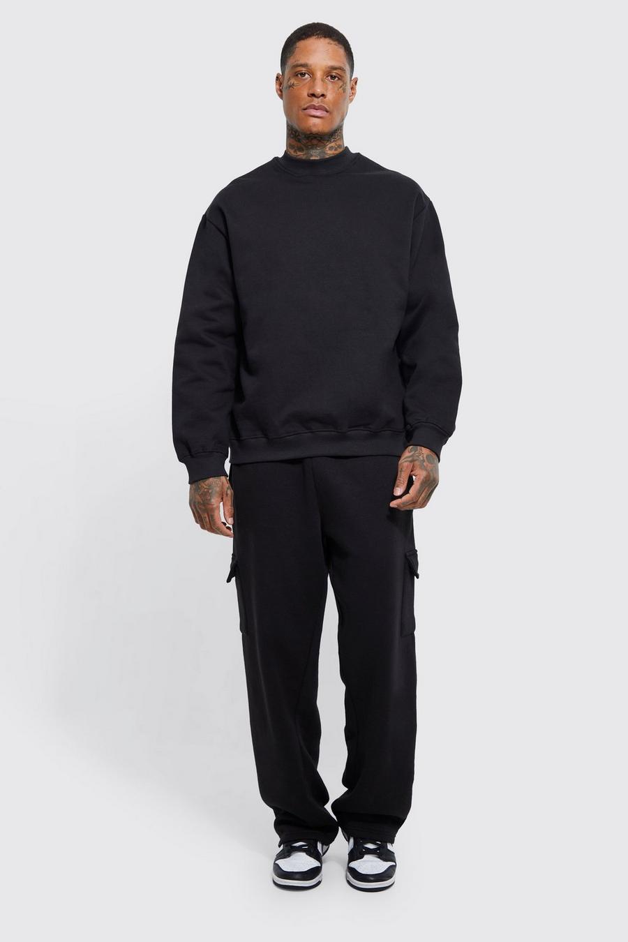 Black Oversized Heavyweight Sweatshirt image number 1
