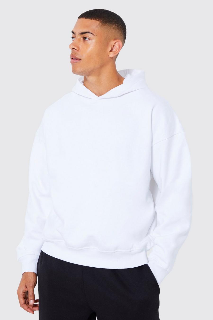 White Oversize hoodie i tjockt tyg