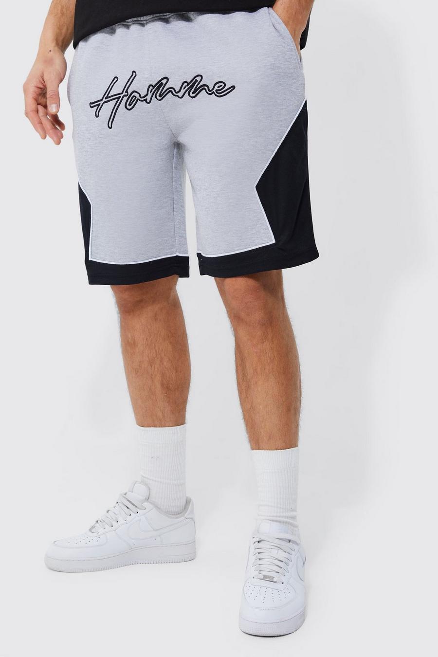 Grey marl Tall Loose Fit Homme Side Panelled Short  image number 1