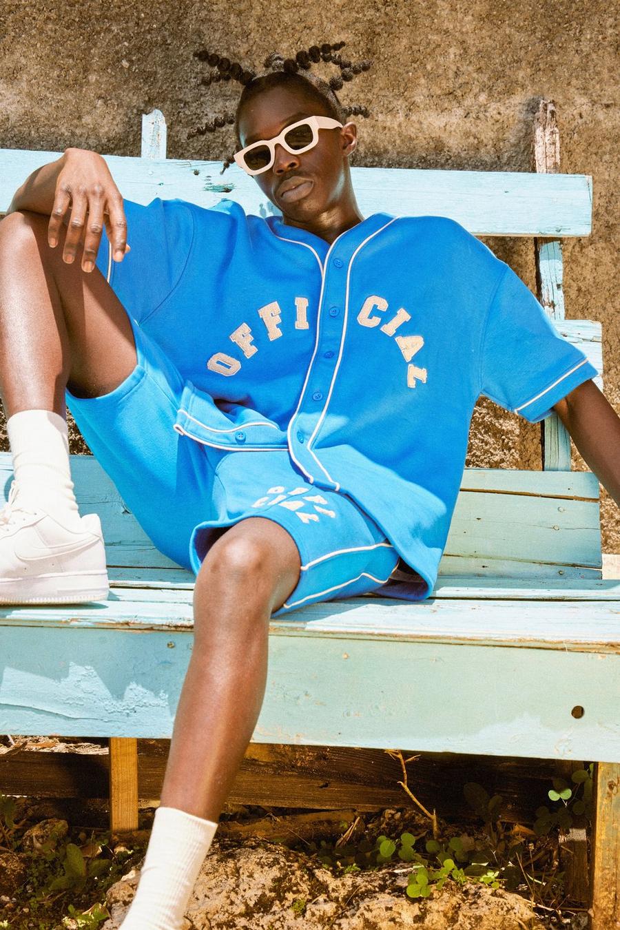 Royal Oversized Official Baseball Polo And Short Set image number 1