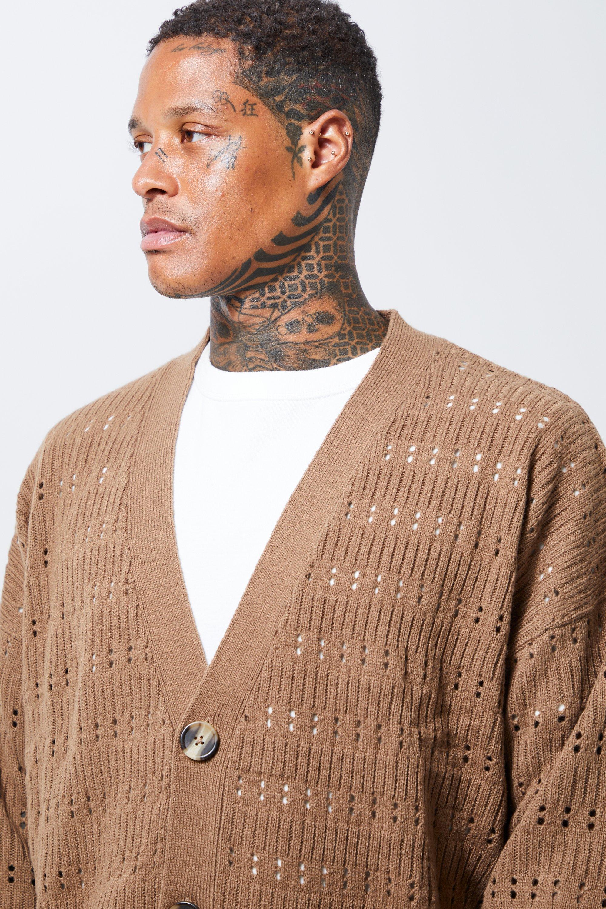 Shoulder button deals sweater mens