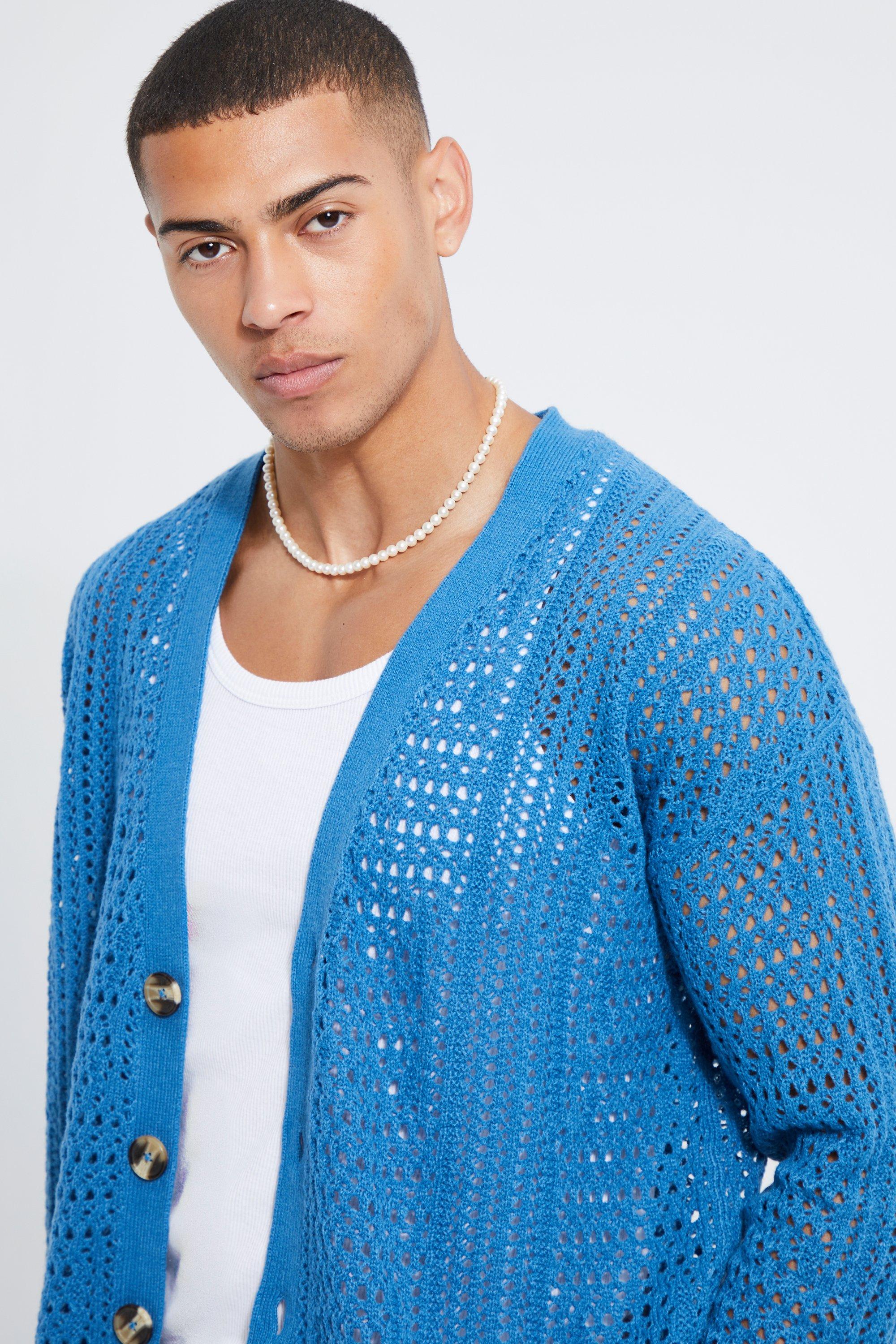 Knitted Dropped Shoulder Boxy Texture Cardigan boohoo IE