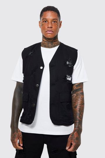 Extreme Rip Twill Utility Vest black