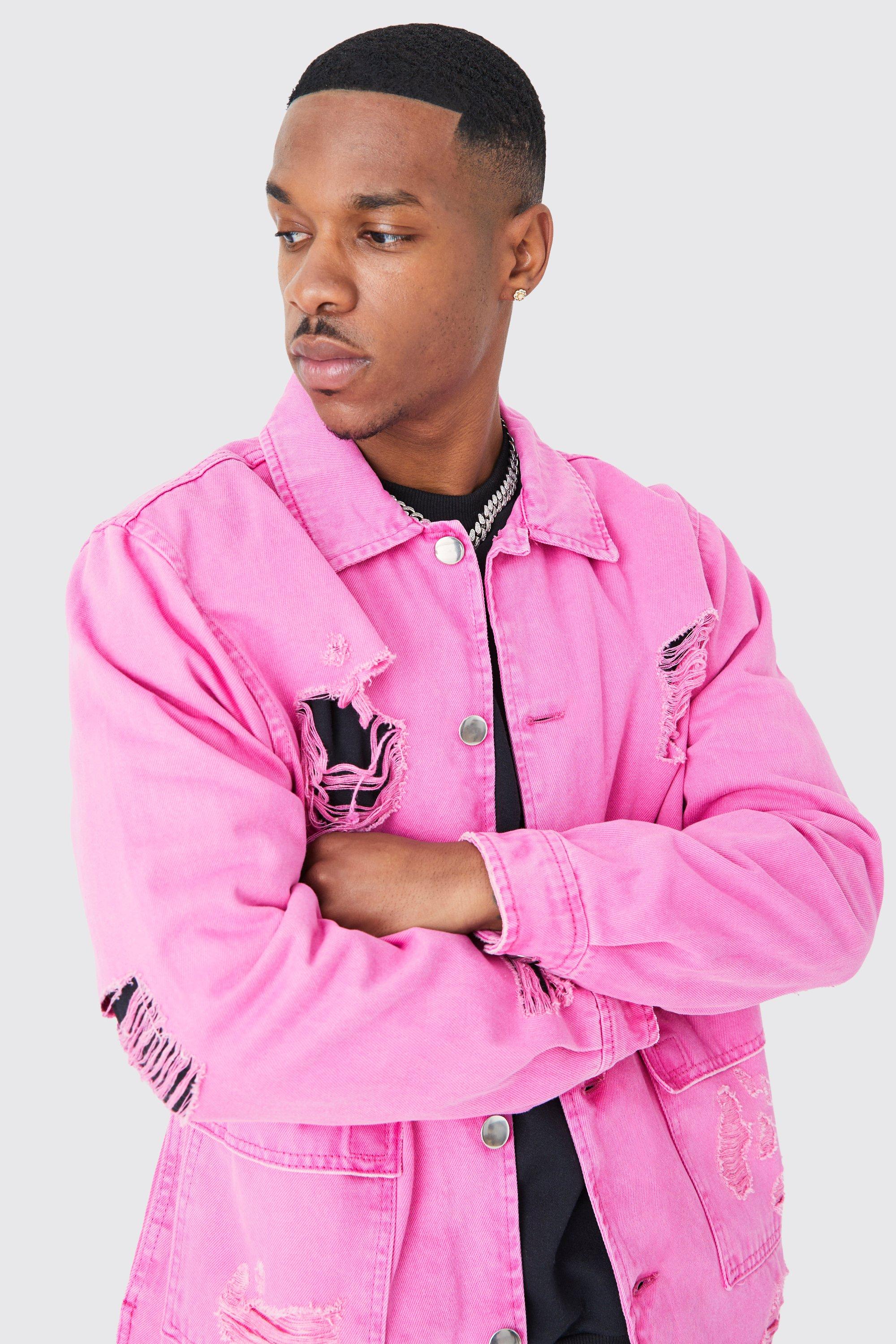 Pink coach sale jacket mens